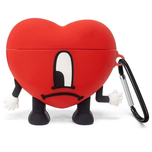 Bad Bunny Inspired AirPods Pro Case + Keychain Bundle – Heart Design, Silicone - Picture 2 of 9